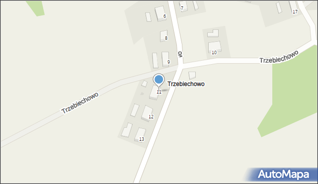 Trzebiechowo, Trzebiechowo, 11, mapa Trzebiechowo