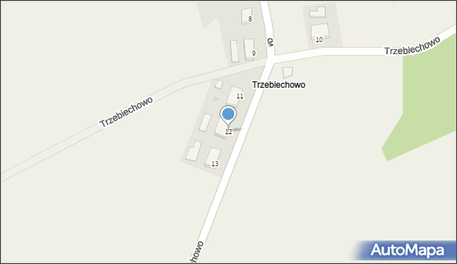 Trzebiechowo, Trzebiechowo, 12, mapa Trzebiechowo