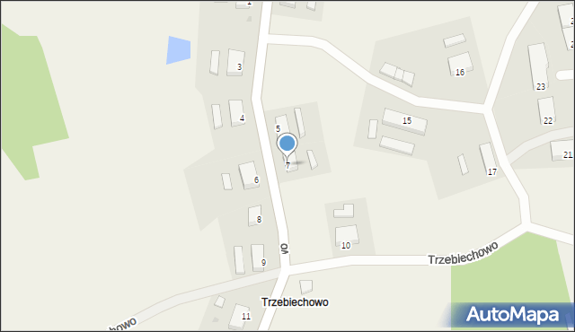 Trzebiechowo, Trzebiechowo, 7, mapa Trzebiechowo