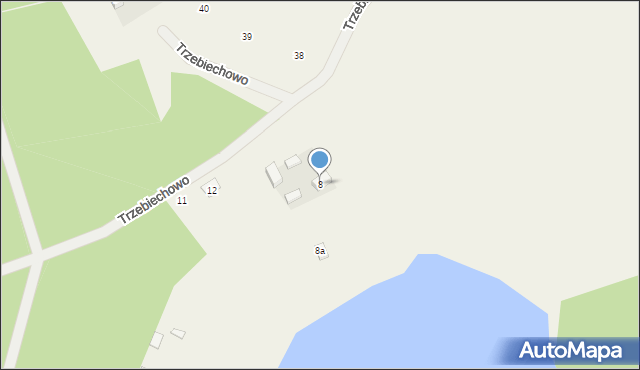 Trzebiechowo, Trzebiechowo, 8, mapa Trzebiechowo