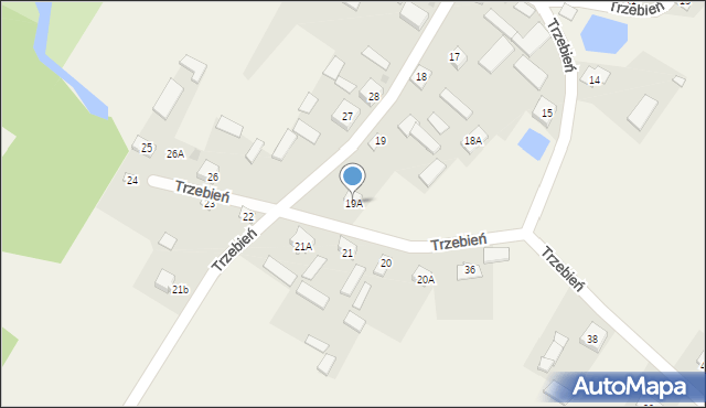 Trzebień, Trzebień, 19A, mapa Trzebień