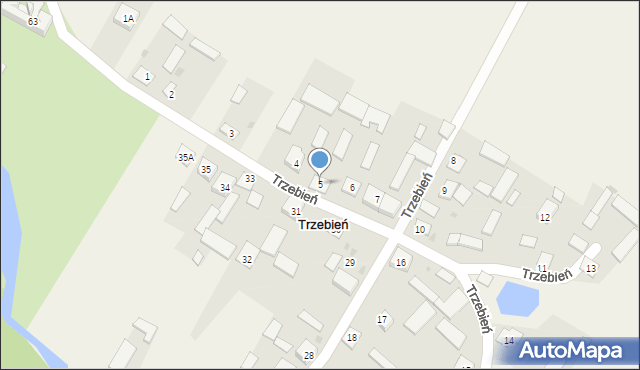 Trzebień, Trzebień, 5, mapa Trzebień