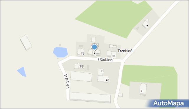 Trzebień, Trzebień, 5, mapa Trzebień