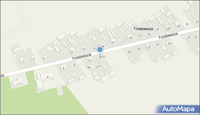 Trzebiesza, Trzebiesza, 13, mapa Trzebiesza