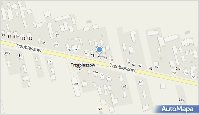 Trzebieszów, Trzebieszów, 71, mapa Trzebieszów