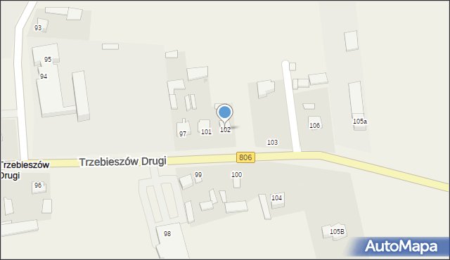 Trzebieszów Drugi, Trzebieszów Drugi, 102, mapa Trzebieszów Drugi