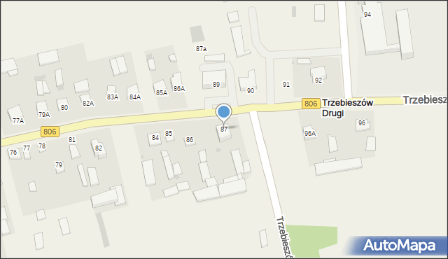 Trzebieszów Drugi, Trzebieszów Drugi, 87, mapa Trzebieszów Drugi