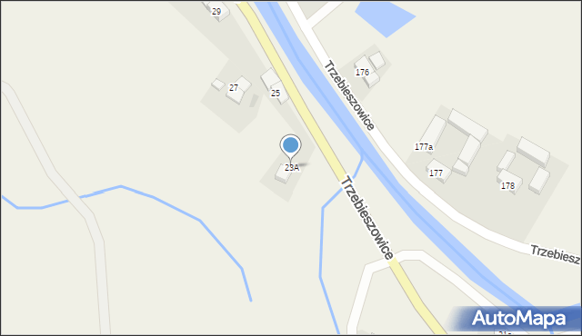 Trzebieszowice, Trzebieszowice, 23A, mapa Trzebieszowice
