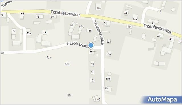 Trzebieszowice, Trzebieszowice, 57, mapa Trzebieszowice