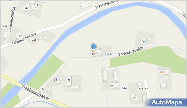 Trzebieszowice, Trzebieszowice, 62, mapa Trzebieszowice