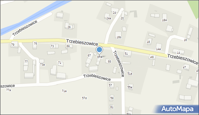 Trzebieszowice, Trzebieszowice, 67A, mapa Trzebieszowice