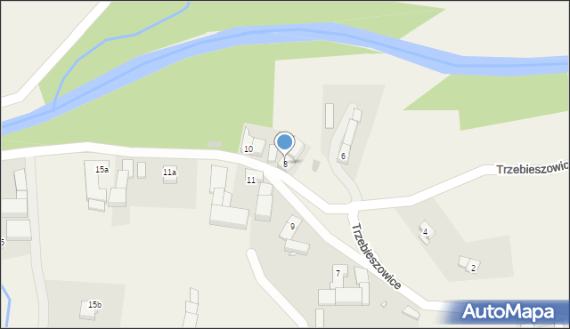 Trzebieszowice, Trzebieszowice, 8, mapa Trzebieszowice