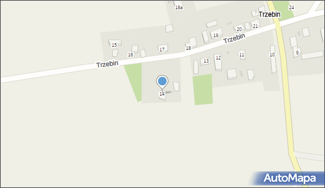 Trzebin, Trzebin, 14, mapa Trzebin