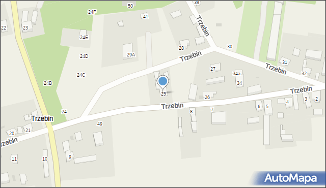 Trzebin, Trzebin, 25, mapa Trzebin