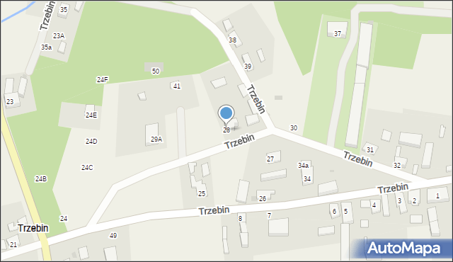 Trzebin, Trzebin, 28, mapa Trzebin