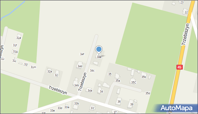 Trzebiszyn, Trzebiszyn, 34e, mapa Trzebiszyn