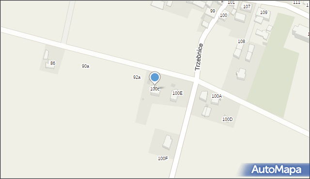 Trzebnice, Trzebnice, 100c, mapa Trzebnice