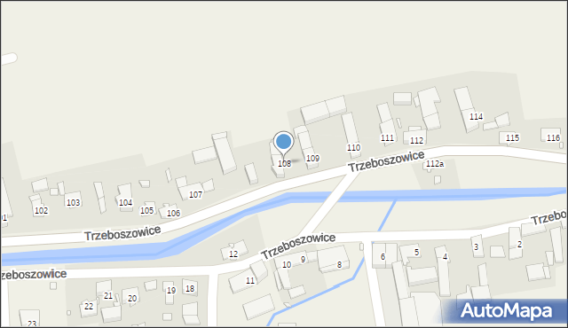 Trzeboszowice, Trzeboszowice, 108, mapa Trzeboszowice