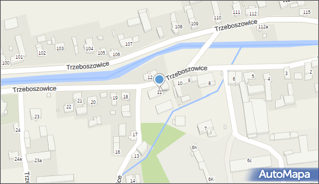 Trzeboszowice, Trzeboszowice, 11, mapa Trzeboszowice