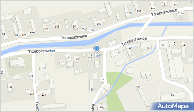 Trzeboszowice, Trzeboszowice, 18, mapa Trzeboszowice