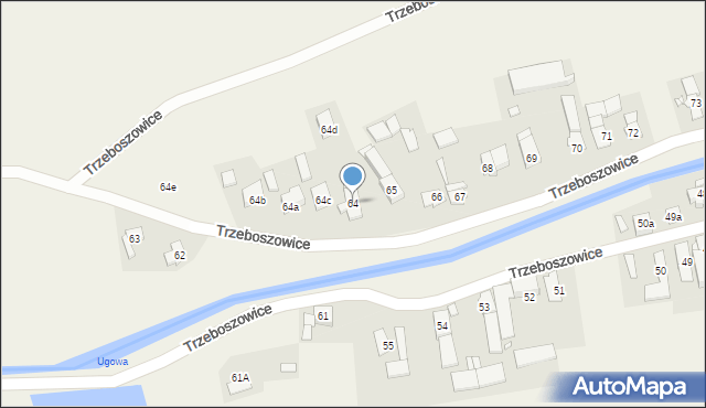 Trzeboszowice, Trzeboszowice, 64, mapa Trzeboszowice