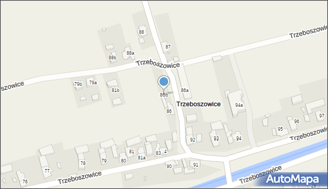 Trzeboszowice, Trzeboszowice, 86b, mapa Trzeboszowice