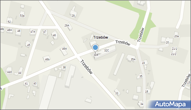 Trzebów, Trzebów, 32A, mapa Trzebów