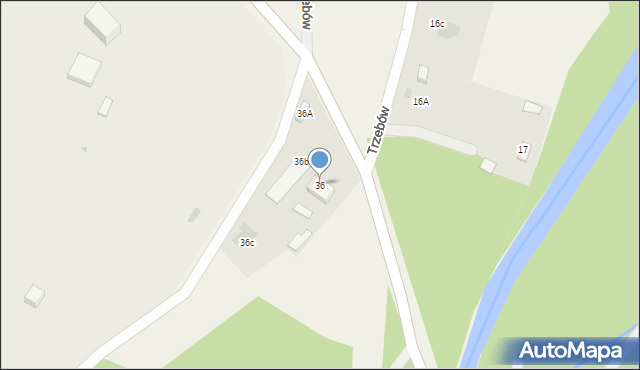 Trzebów, Trzebów, 36, mapa Trzebów