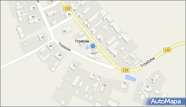 Trzebów, Trzebów, 61a, mapa Trzebów