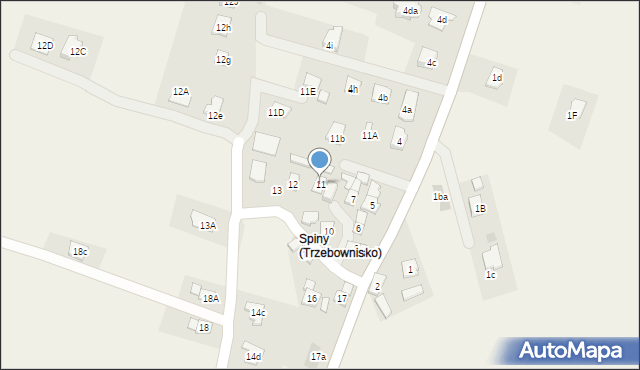 Trzebownisko, Trzebownisko, 11, mapa Trzebownisko