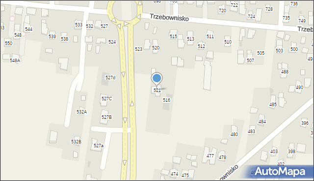 Trzebownisko, Trzebownisko, 521, mapa Trzebownisko