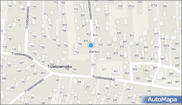 Trzebownisko, Trzebownisko, 809, mapa Trzebownisko