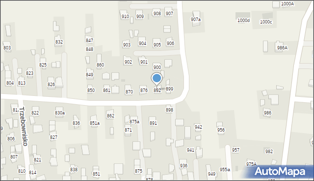 Trzebownisko, Trzebownisko, 892, mapa Trzebownisko