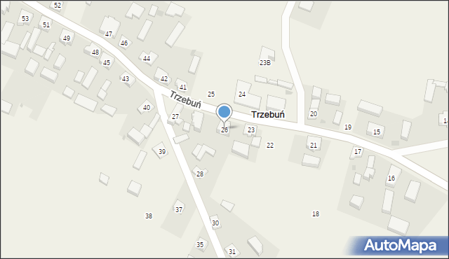 Trzebuń, Trzebuń, 26, mapa Trzebuń