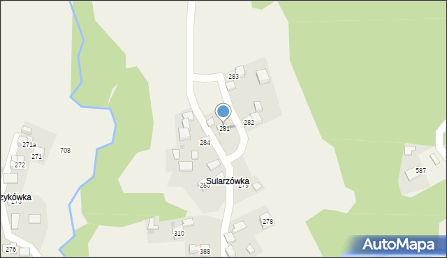 Trzebunia, Trzebunia, 281, mapa Trzebunia