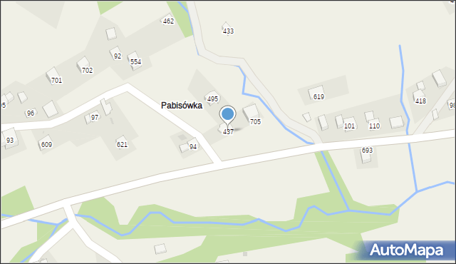 Trzebunia, Trzebunia, 437, mapa Trzebunia