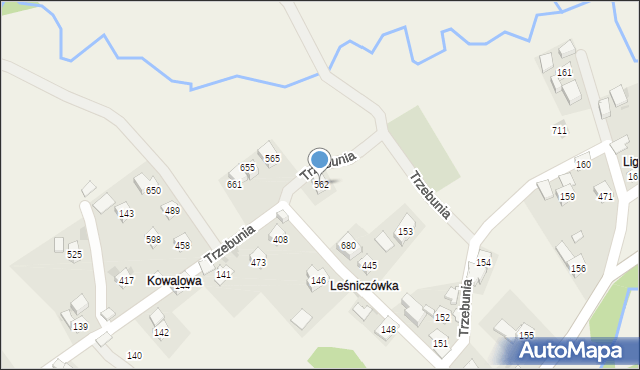 Trzebunia, Trzebunia, 562, mapa Trzebunia