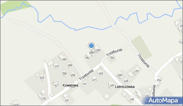 Trzebunia, Trzebunia, 655, mapa Trzebunia