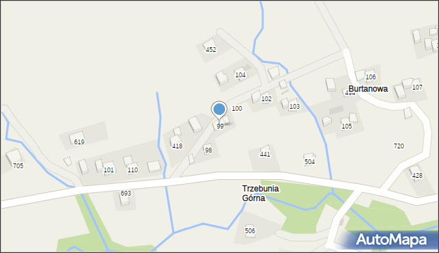 Trzebunia, Trzebunia, 99, mapa Trzebunia