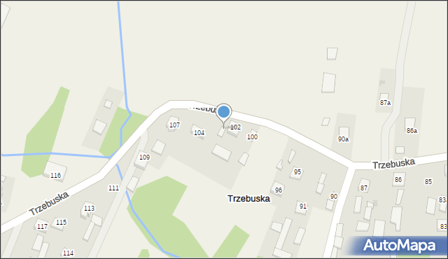 Trzebuska, Trzebuska, 102a, mapa Trzebuska