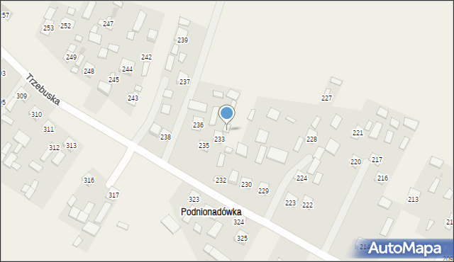 Trzebuska, Trzebuska, 234, mapa Trzebuska