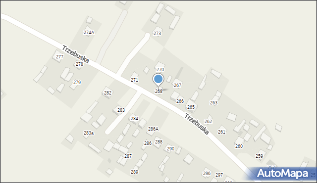 Trzebuska, Trzebuska, 268, mapa Trzebuska