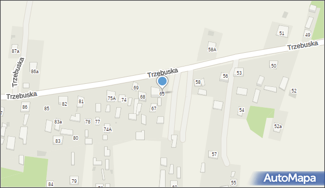 Trzebuska, Trzebuska, 65, mapa Trzebuska