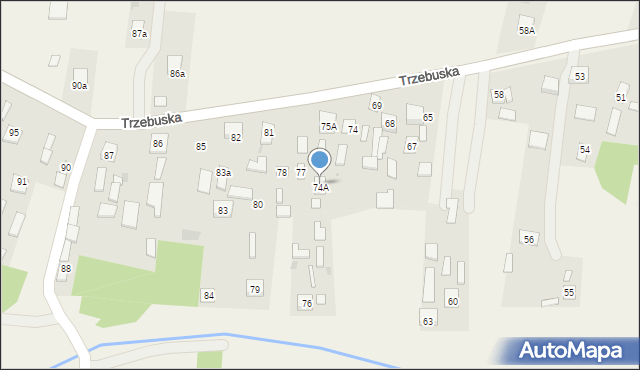 Trzebuska, Trzebuska, 75, mapa Trzebuska