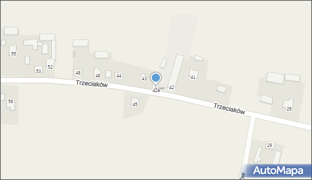 Trzeciaków, Trzeciaków, 42a, mapa Trzeciaków