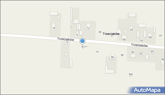 Trzeciaków, Trzeciaków, 72, mapa Trzeciaków