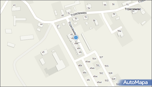 Trzeciewiec, Trzeciewiec, 49e, mapa Trzeciewiec