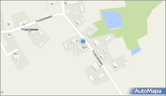 Trzeciewiec, Trzeciewiec, 72A, mapa Trzeciewiec