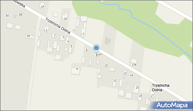 Trzemcha Dolna, Trzemcha Dolna, 9, mapa Trzemcha Dolna
