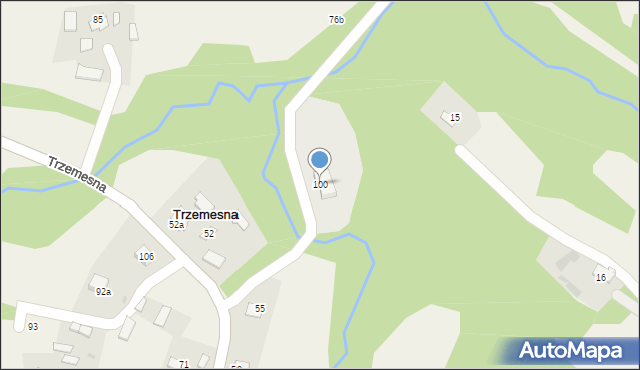 Trzemesna, Trzemesna, 100, mapa Trzemesna
